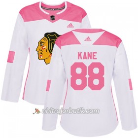 Dame Ishockey Chicago Blackhawks Tröja Patrick Kane 88 Adidas 2017-2018 Vit Rosa Fashion Authentic